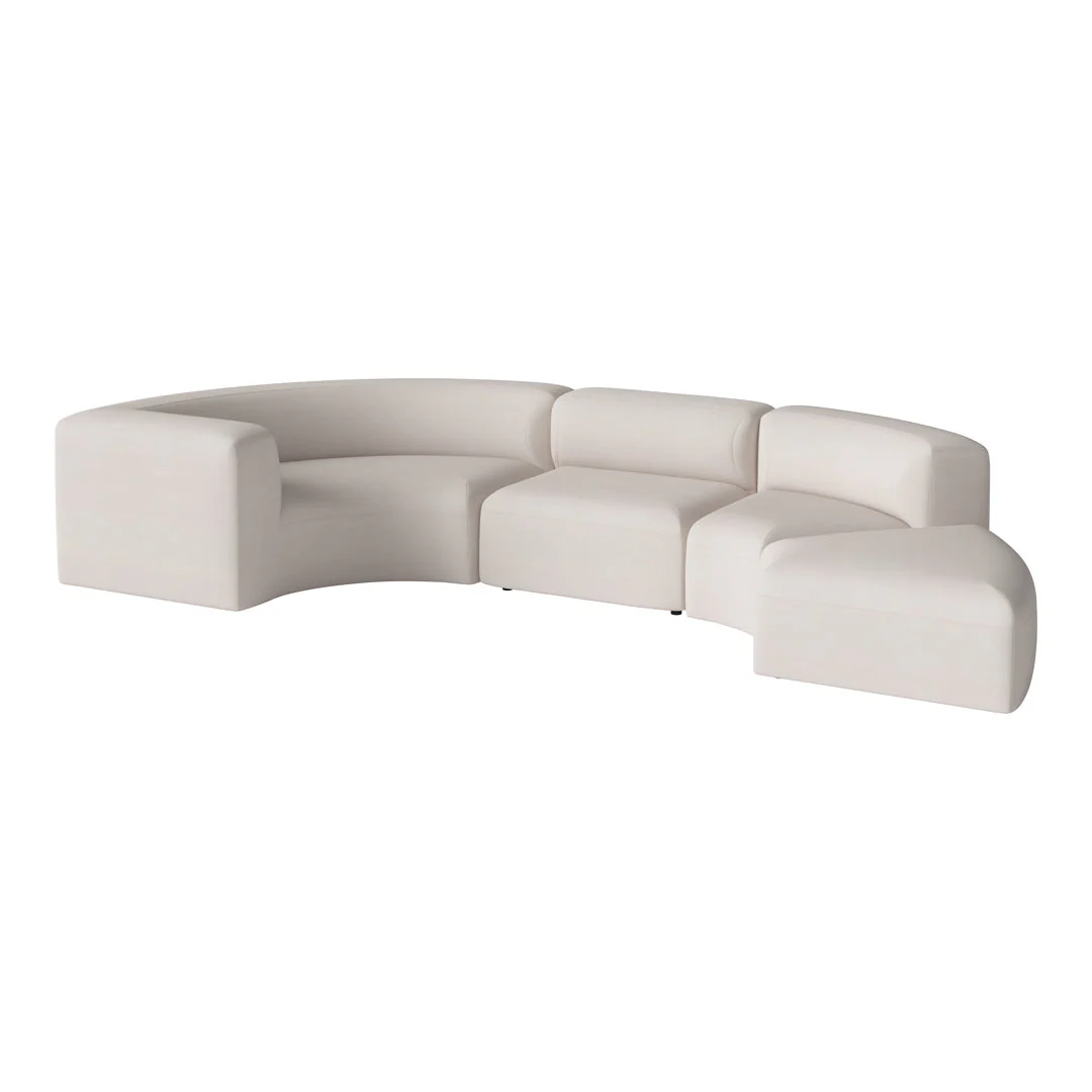 Angle Curved Semi-Circular Sofa w/ Open End - Image 14
