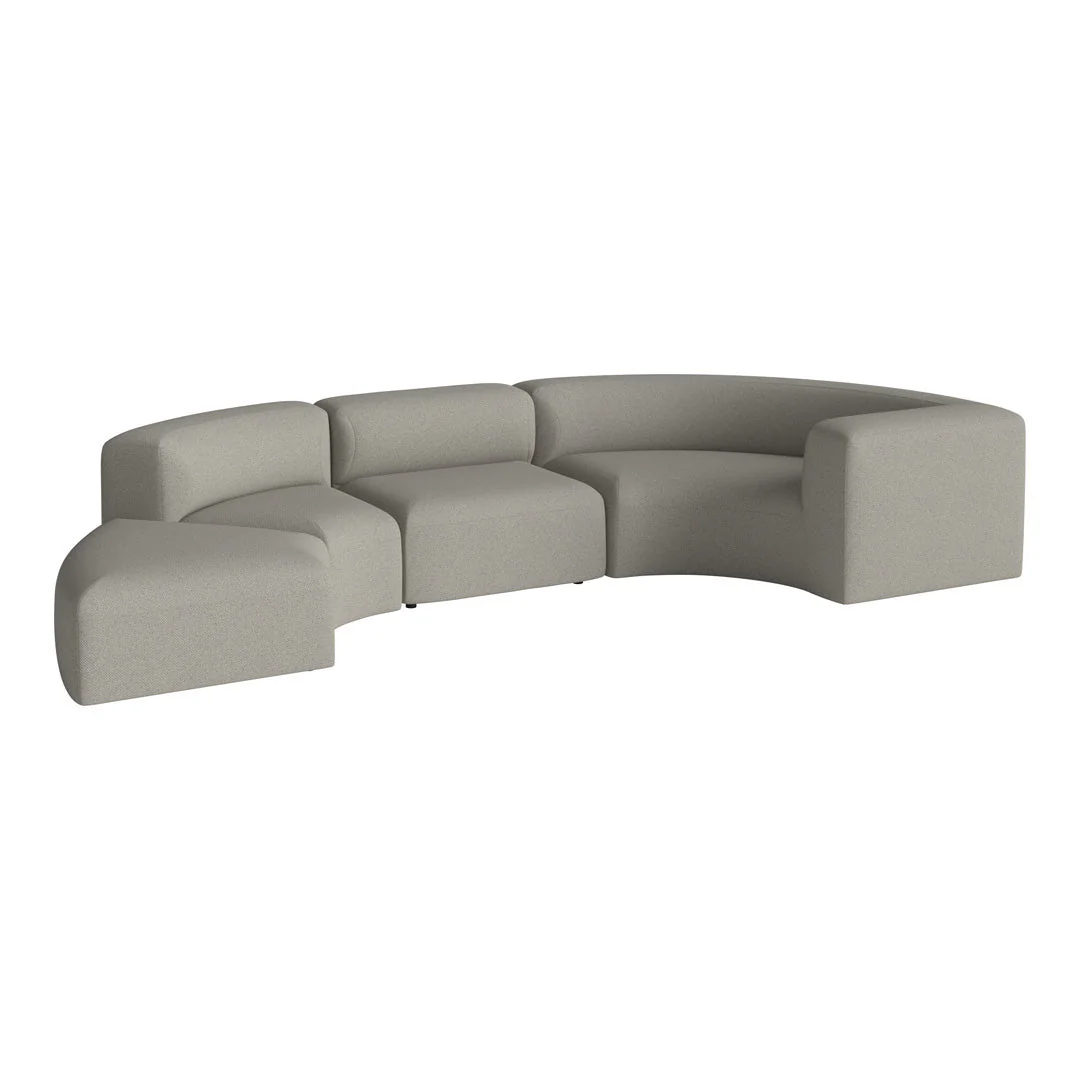 Angle Curved Semi-Circular Sofa w/ Open End - Image 3