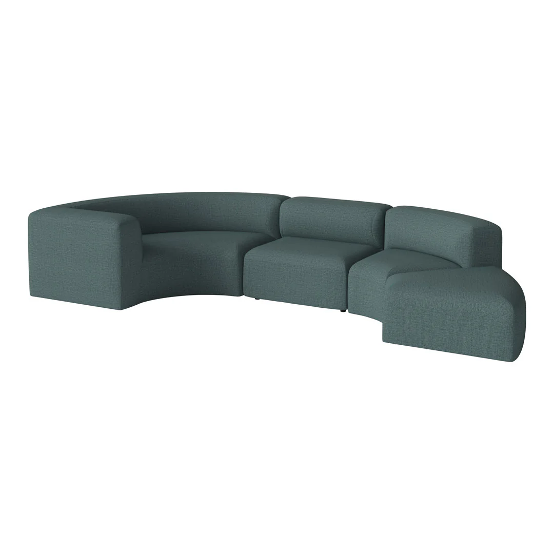 Angle Curved Semi-Circular Sofa w/ Open End - Image 8