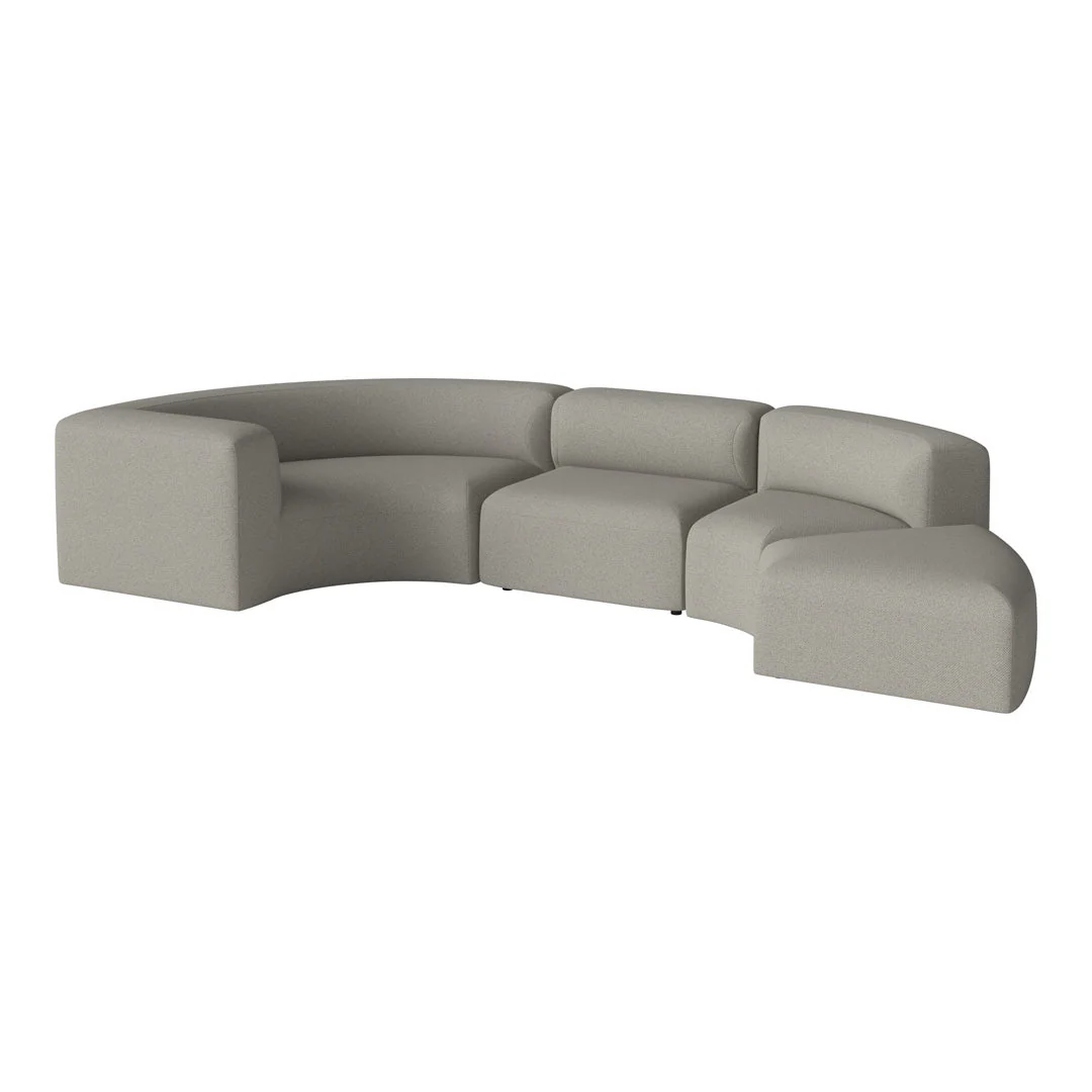 Angle Curved Semi-Circular Sofa w/ Open End - Image 9