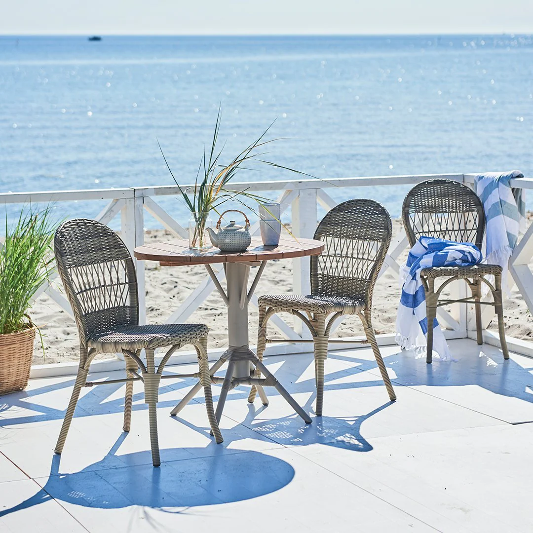 Nicole Outdoor Round Cafe Table - Teak - Image 7