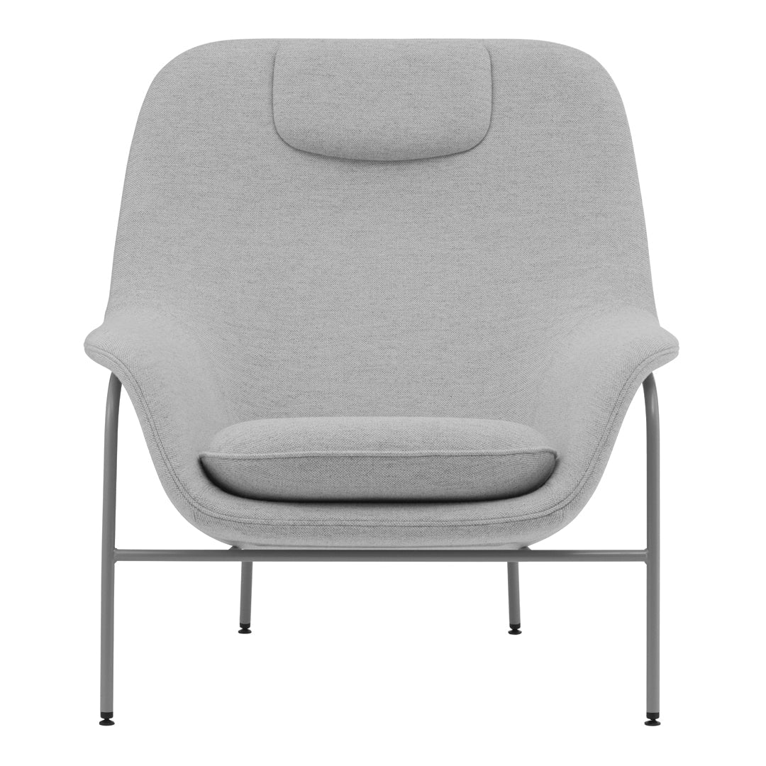 Drape High Lounge Chair w/ Headrest - Steel Legs - Image 2