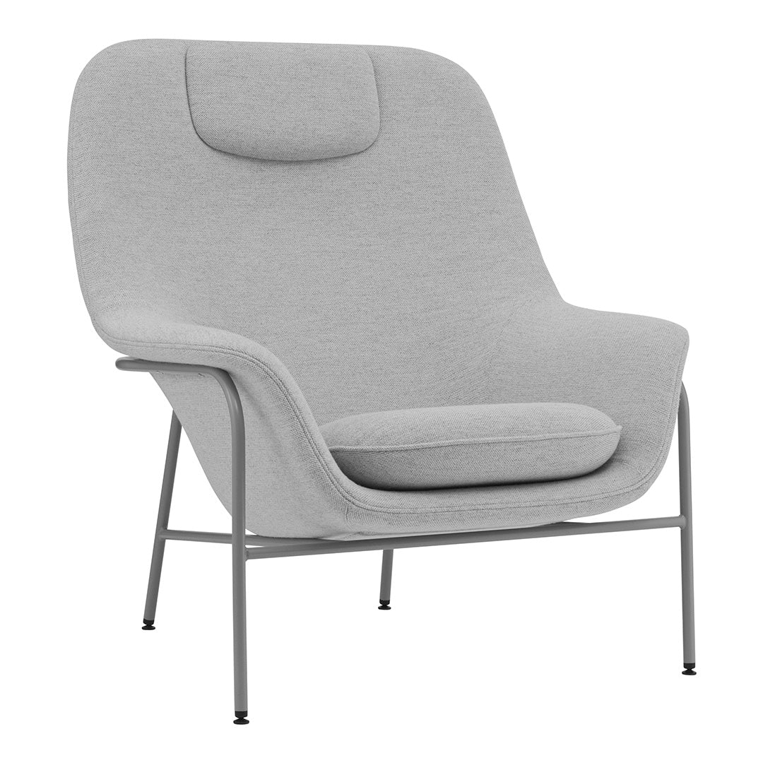 Drape High Lounge Chair w/ Headrest - Steel Legs - Image 4
