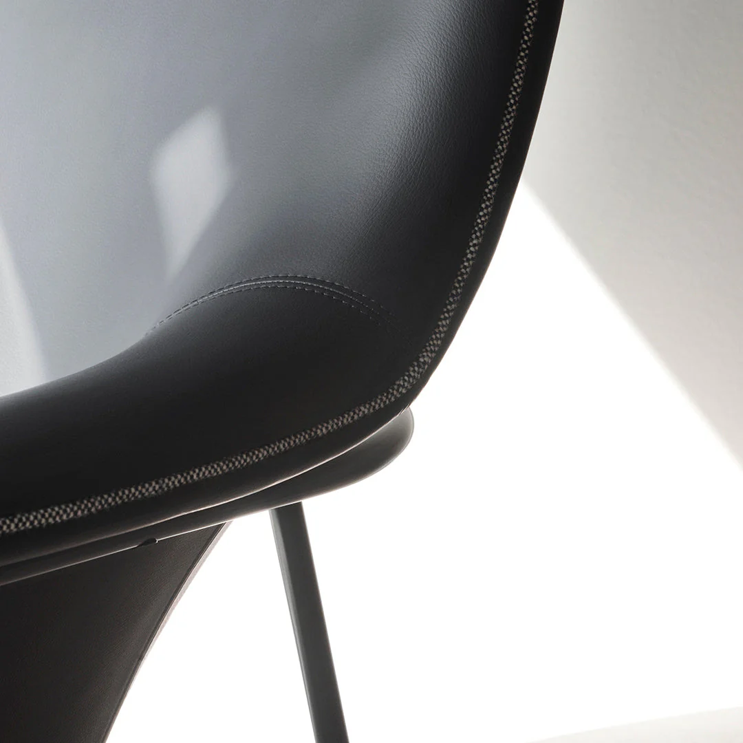 Drape High Lounge Chair w/ Headrest - Steel Legs - Image 7