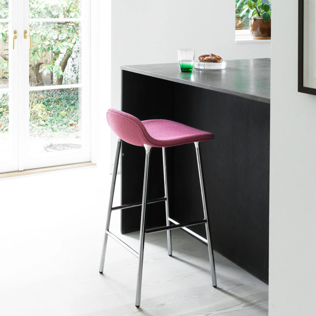 Form Bar Stool - Metal Legs - Upholstered - Image 21