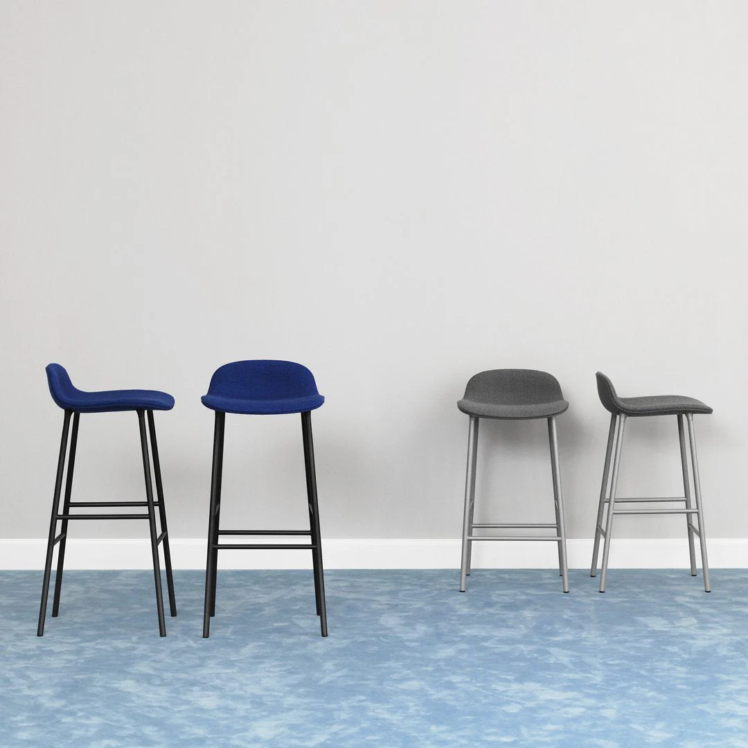 Form Counter Stool - Metal Legs - Upholstered - Image 19