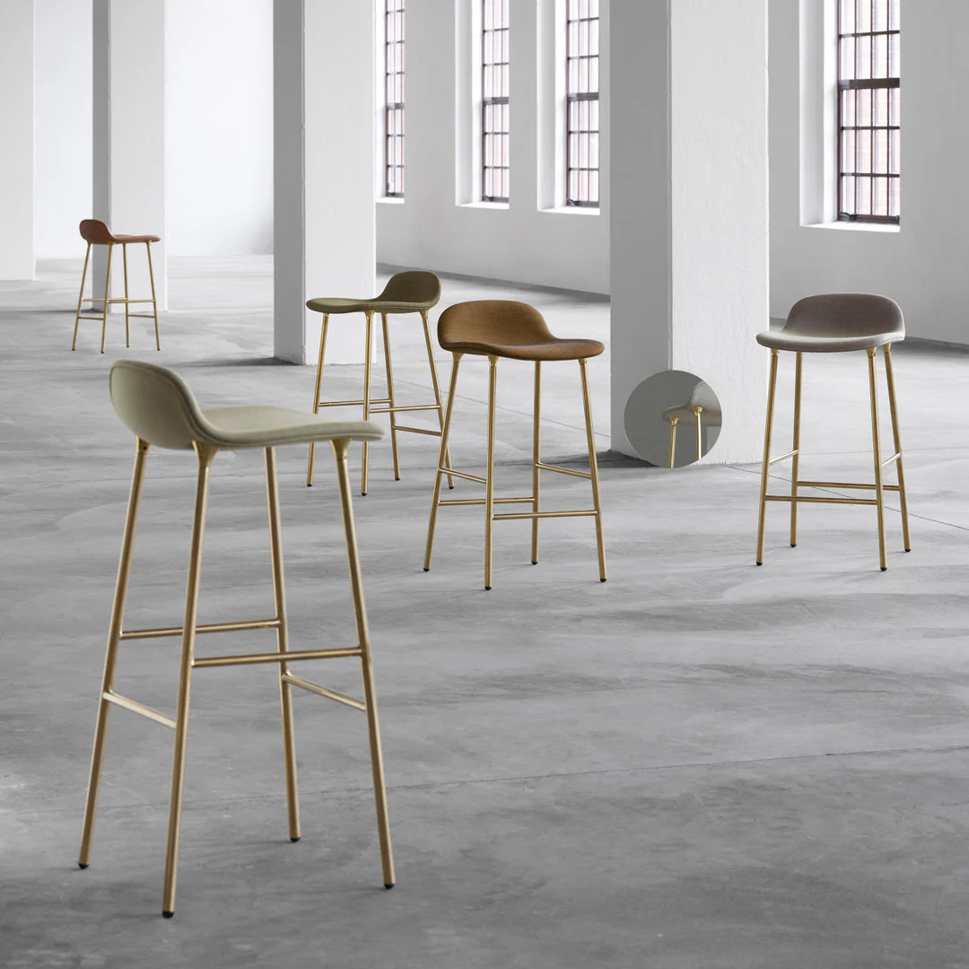 Form Counter Stool - Metal Legs - Upholstered - Image 20