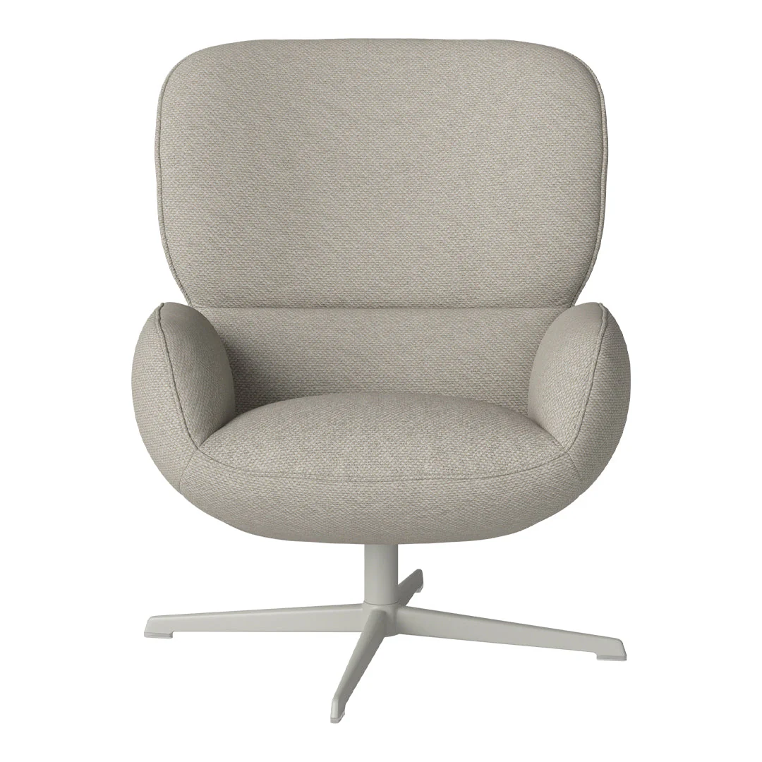 Ripon  Armchair - 4-Star Base - Grey Lacquered Steel