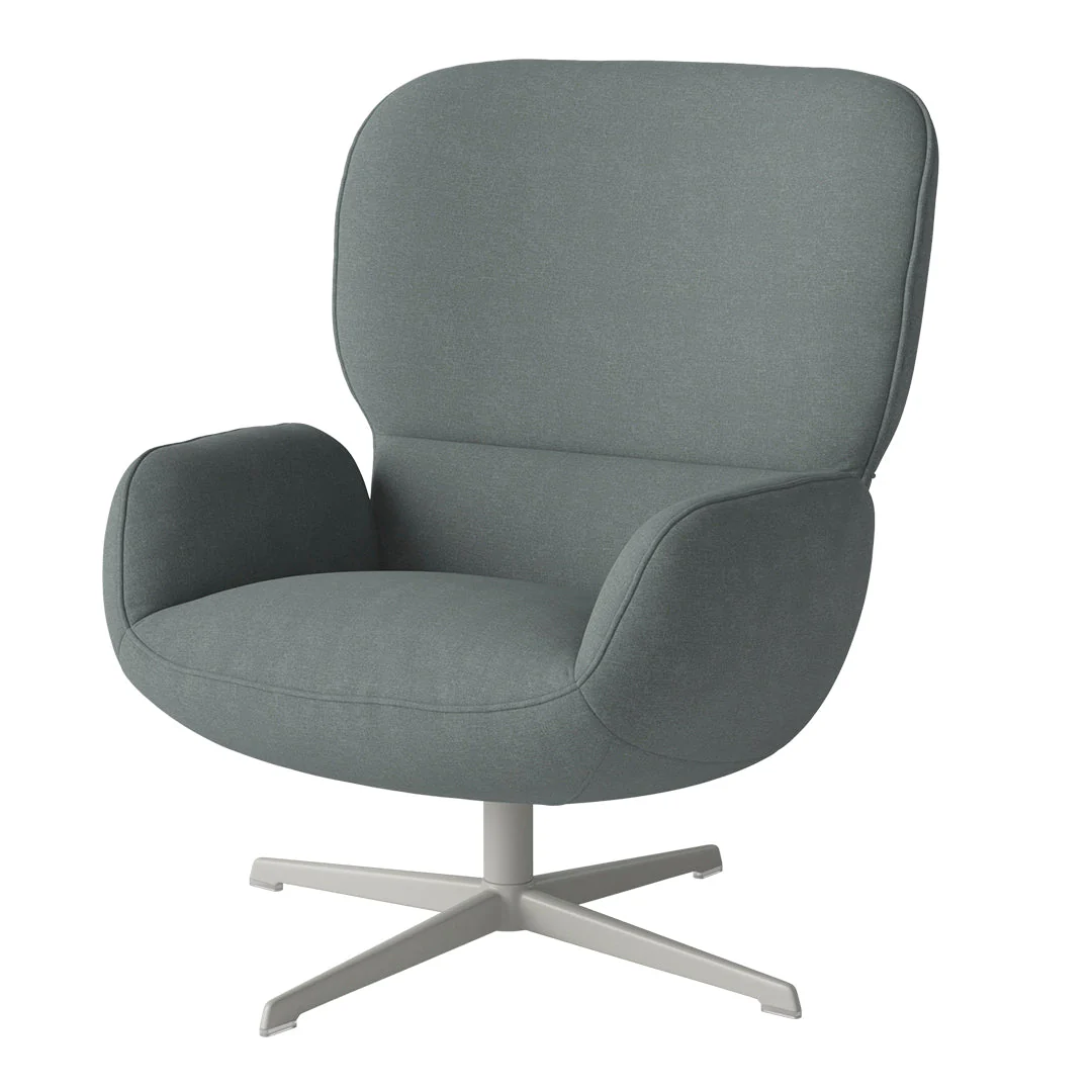 Ripon  Armchair - 4-Star Base - Grey Lacquered Steel - Image 2