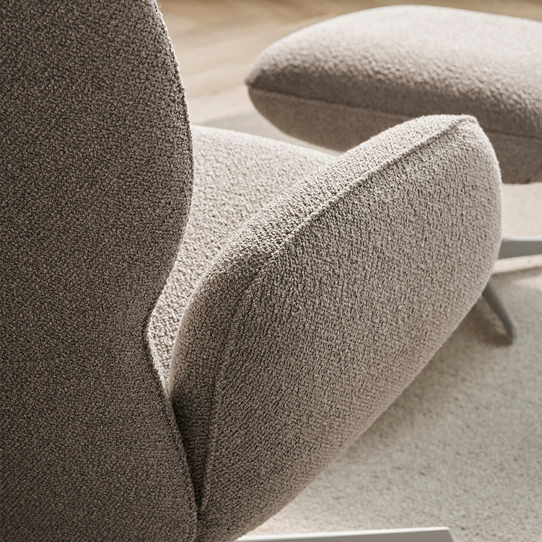 Ripon Footstool - 4-Star Base - Grey Lacquered Steel - Image 18
