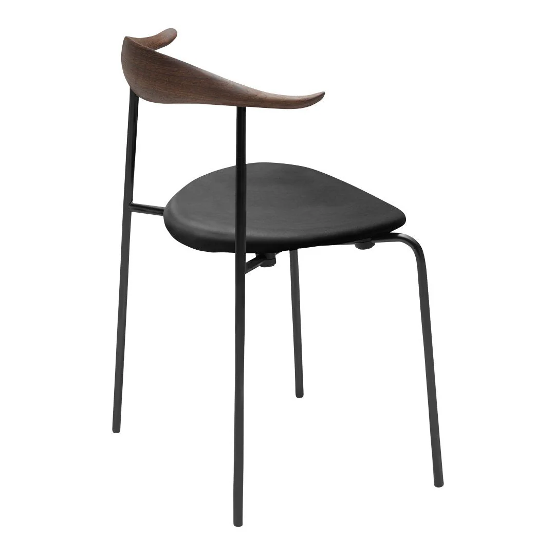 CH88P Chair - Seat Upholstered - Black Frame - Wood - Image 4