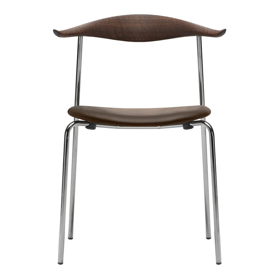CH88P Chair - Seat Upholstered - Stainless Steel - Wood - Image 3