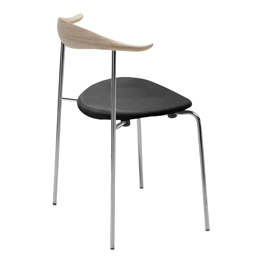 CH88P Chair - Seat Upholstered - Stainless Steel - Wood - Image 6