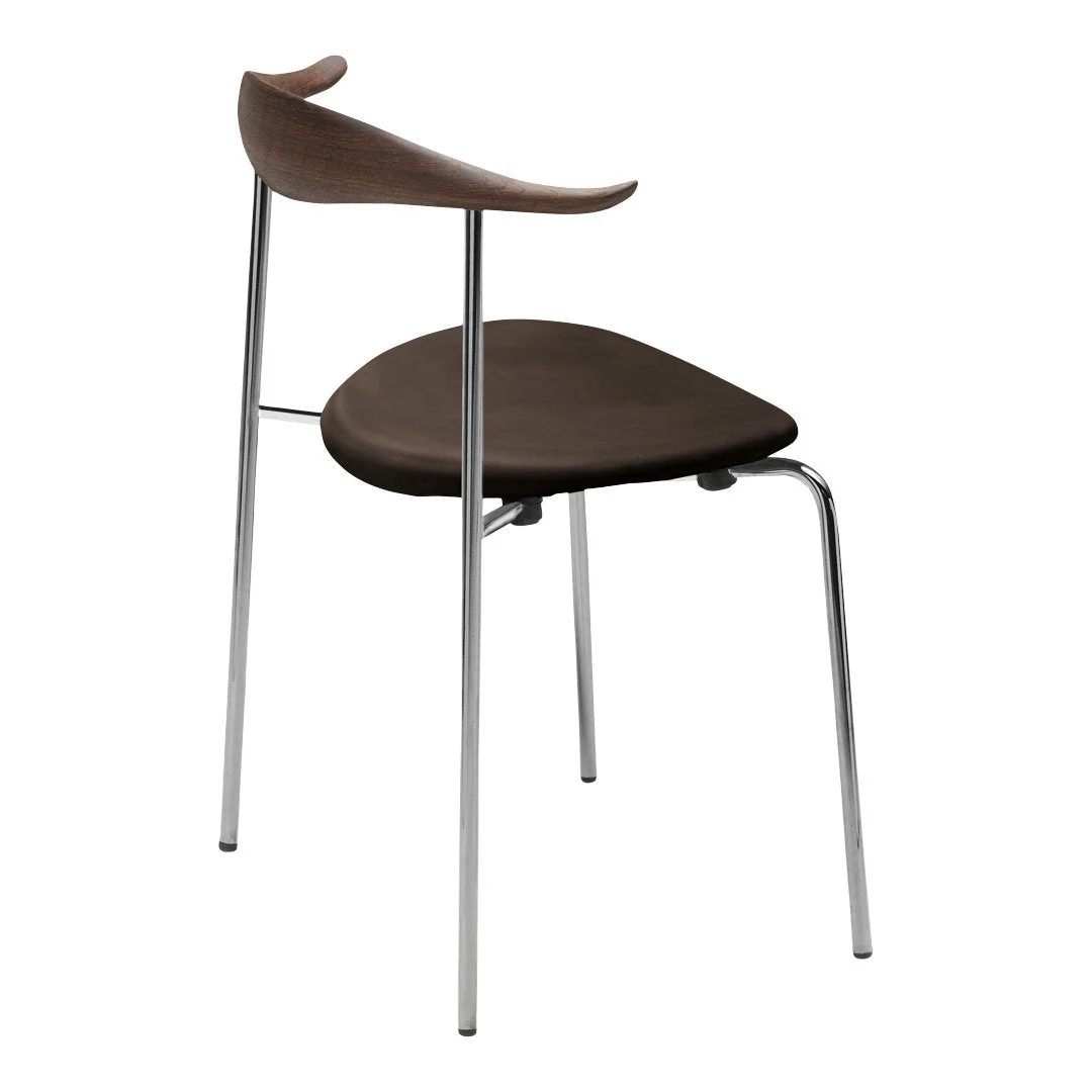 CH88P Chair - Seat Upholstered - Stainless Steel - Wood - Image 7