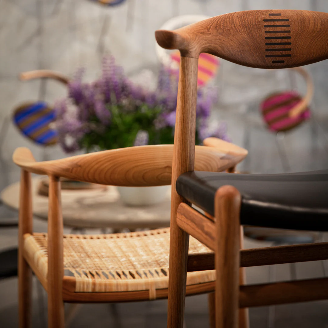Wegner PP505 Cow Horn Chair - Upholstered - Image 6