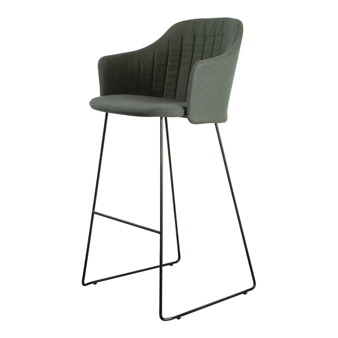 Choice Outdoor Bar Chair - Sled Base - w/ Back and Seat Cushion - Image 2