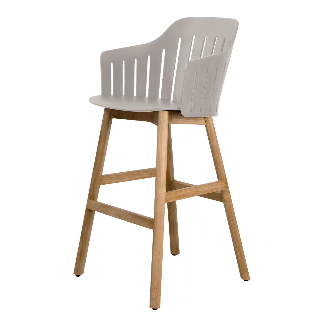 Choice Outdoor Bar Chair - Wood Base - w/ Back and Seat Cushion - Image 11