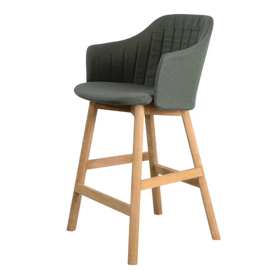 Choice Outdoor Counter Chair - Wood Base - w/ Back and Seat Cushion - Image 2