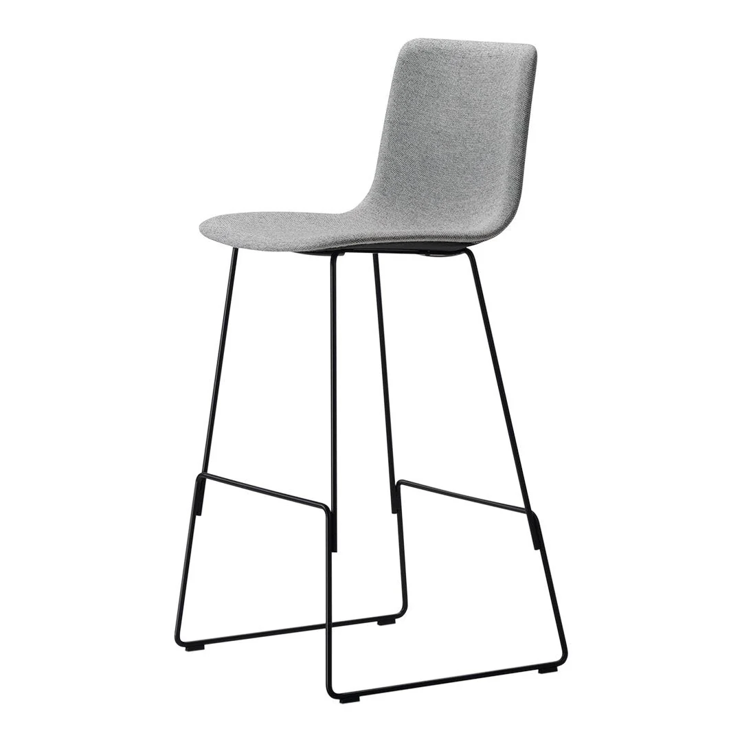Pato Bar/Counter Stool - Sledge Base, Fully Upholstered - Image 2